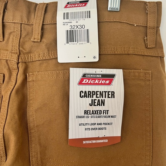 Dickies Tan Carpenter Jeans 32x30 Relaxed Fit - Fits Over Boots - New w/ Tags - Picture 10 of 10